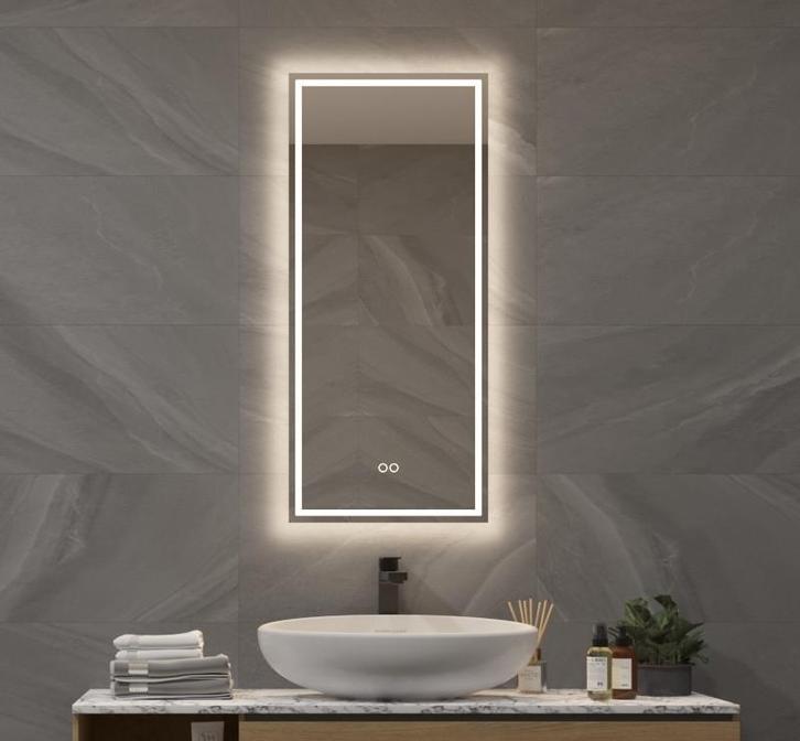 LED Spiegel met kleurwissel, dimfunctie, verwarming 50x90 cm, Huis en Inrichting, Badkamer | Badkamermeubels, Zo goed als nieuw