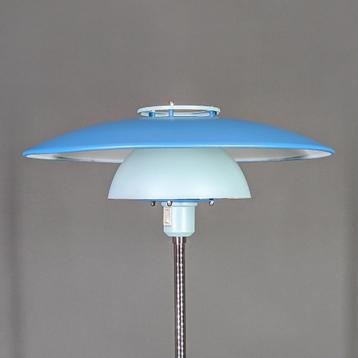 Vloerlamp blauw, Deens design, vintage lamp uit Scandinavie