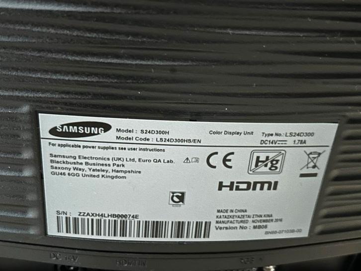 Samsung Beeldscherm 24 inch - Goed Onderhouden, Computers en Software, Monitoren, Gebruikt, 60 Hz of minder, HDMI, Gaming, LED