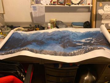 Kerstdorp Achtergrond - Winterlandschap 60x200cm beschikbaar voor biedingen