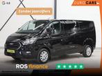 Ford Transit Custom 300 2.0 TDCI L2H1 Trend Dubbele Cabine, Auto's, Bestelauto's, Automaat, Zwart, Bedrijf, Diesel