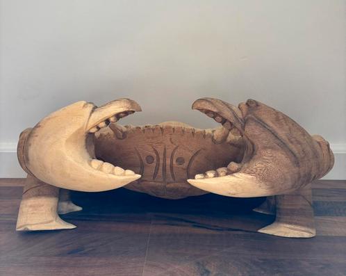 Handgemaakte suar-houten krab +/- 50cm lang, Antiek en Kunst, Kunst | Beelden en Houtsnijwerken, Ophalen of Verzenden