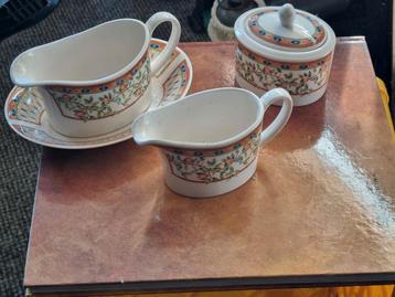 Vintage Servies Set - Suikerpot, Melkkan en Sauskom beschikbaar voor biedingen