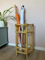 Vintage rotan/bamboe paraplubak plantenbak, Ophalen, Riet