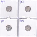 Compl. serie van 4 x 10 cent 1903 t/m 1906 Wilhelmina, Postzegels en Munten, Ophalen of Verzenden, Koningin Wilhelmina, 10 cent