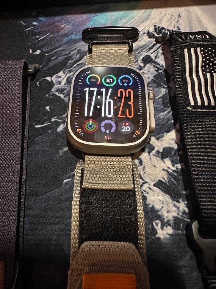 Apple Watch Ultra 2, Sieraden, Tassen en Uiterlijk, Smartwatches, Zo goed als nieuw, iOS, Zilver, GPS, Waterdicht, Ophalen of Verzenden