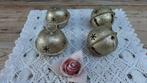 4 goudkleurige kerstbellen met glitters, 6 cm, Ophalen of Verzenden