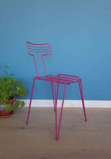 Vintage eighties draadstoel - color blocking beschikbaar voor biedingen