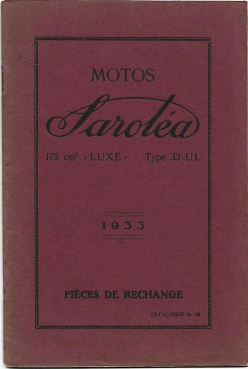 Sarolea 33 UL 175 cc pieces onderdelenboek 1933 (7062z) moto, Motoren, Handleidingen en Instructieboekjes, Overige merken, Verzenden