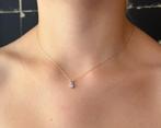 Grote diamant 0,37ct solitair 14k goud ketting en hanger