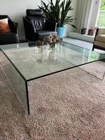 Gehard glazen salontafel 110x110, Huis en Inrichting, Tafels | Salontafels, Ophalen, Gebruikt, Design, Vierkant