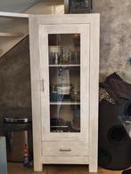 Witte vitrinekast met lade teab, Gebruikt, Met deur(en), Glas, Modern