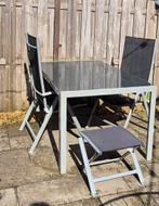Tuinset livarno antraciet zwart meer delig, Tuin en Terras, Gebruikt, Aluminium, Tuinset, Eettafel