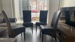 4 Gestoffeerde stoelen, eetkamerstoelen, cabana loom, Ophalen, Gebruikt, Zwart, Vier