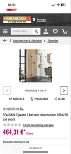 Sealskin I am Zijwand 100x200cm Zwart - Nieuw in Doos, Doe-het-zelf en Verbouw, Sanitair, Ophalen, Nieuw, Glas, Douche