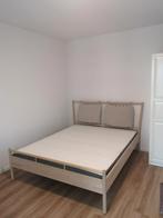 IKEA BJÖRKSNÄS Bedframe 160x200 met lattenbodem en matras, Huis en Inrichting, Slaapkamer | Bedden, Ophalen, Wit, Tweepersoons