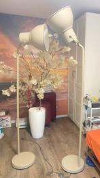 2x IKEA HEKTAR Vloerlamp Crème, Ophalen, Gebruikt, Metaal, 150 tot 200 cm