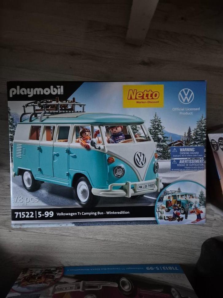PLAYMOBIL Volkswagen camper T1 bus netto winter editie 71522, Kinderen en Baby's, Speelgoed | Playmobil, Nieuw, Complete set, Ophalen of Verzenden