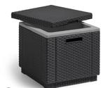 Allibert bijzettafel met opbergruimte, Tuin en Terras, Tuinstoelen, Ophalen, Zo goed als nieuw, Wicker