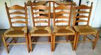 Gratis 4 eiken stoelen met zeebies, Huis en Inrichting, Stoelen, Ophalen, Gebruikt, Bruin
