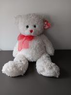 TY Teddybeer – wit pluche knuffel met label, Ophalen of Verzenden, Zo goed als nieuw, Beer