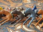 Acht renpaarden mooi antiek speelgoed uit Engeland van tin., Ophalen of Verzenden
