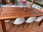 Teak tafel + stoelen, Huis en Inrichting, Tafels | Eettafels, Ophalen, Gebruikt, Teakhout, 200 cm of meer