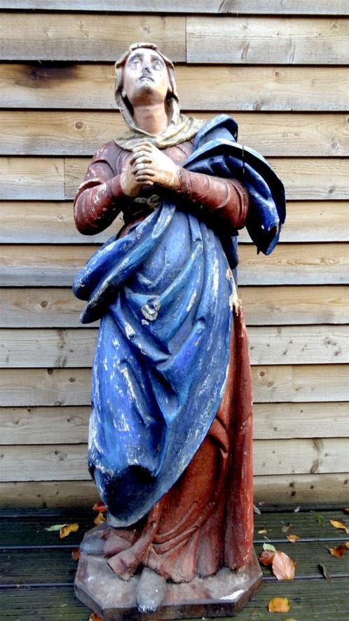 zeer grote 19de eeuwse houten madonna 140cm, Antiek en Kunst, Kunst | Beelden en Houtsnijwerken, Ophalen