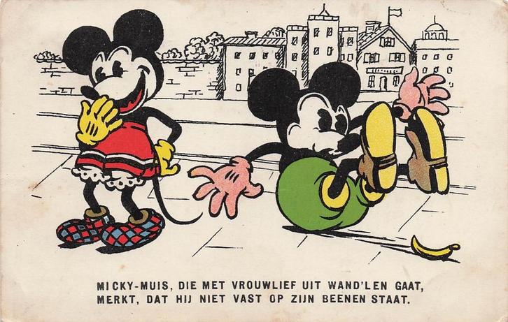 AZ236 Mickey Mouse en Minnie Mouse Disney 1932, Verzamelen, Ansichtkaarten | Themakaarten, Gelopen, Voor 1920, Sterren en Beroemdheden
