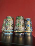 Cloisonné Glazen uit China, 4 st., Antiek en Kunst, Antiek | Emaille, Ophalen of Verzenden