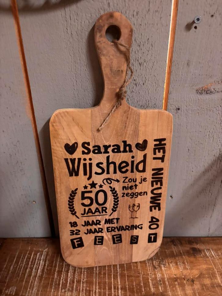 Snijplank met tekst, Huis en Inrichting, Woonaccessoires | Tekstborden en Spreuken, Zo goed als nieuw, Ophalen of Verzenden