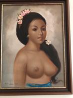 Schilderij van een Balinese vrouw, Ophalen of Verzenden