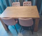 Mooie degelijke eettafel 140 x 90, Ophalen, 100 tot 150 cm, Eikenhout, 50 tot 100 cm