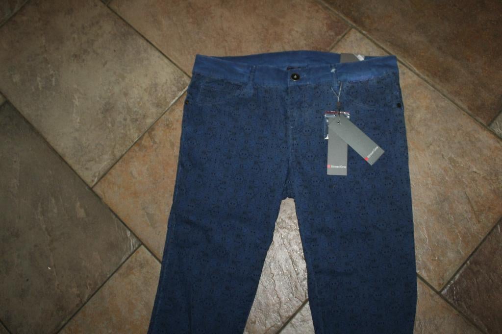 Street One Morris blauw/print stretch broek mt 44/32 KOOPJE, Kleding | Dames, Blauw, ., Nieuw, Ophalen of Verzenden