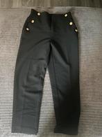 Broek met hoge taille maat S zwart met gouden knopen, Ophalen of Verzenden, Zo goed als nieuw, Driekwart, Maat 36 (S)