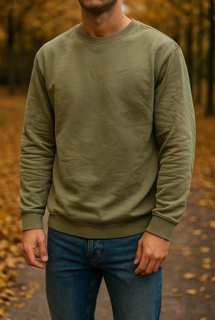Olijfgroen sweater van h&m, Kleding | Heren, Truien en Vesten, Zo goed als nieuw, Maat 52/54 (L), Groen, Ophalen of Verzenden