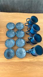 8x Mok 375 ml en 8x Schaal ø11x3.5 cm Toscane blauw Xenos, Huis en Inrichting, Keuken | Servies, Nieuw, Ophalen of Verzenden, Overige stijlen