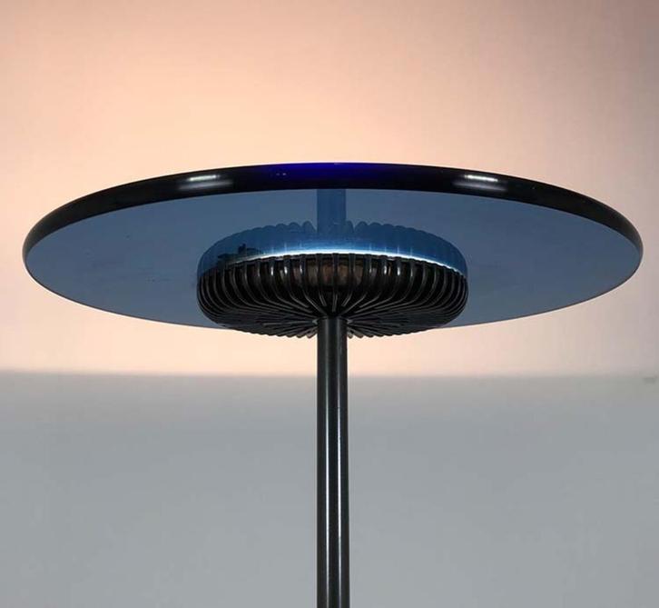 Aureola Halo Vloerlamp - Cini & Nils | Blauwe Glasplaat, Huis en Inrichting, Lampen | Vloerlampen, Gebruikt, 150 tot 200 cm, Ophalen