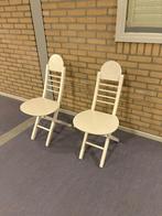 Houten klapstoelen Italiaans design jaren '80 € 120,00, Huis en Inrichting, Stoelen, Ophalen, Gebruikt, Twee, Wit