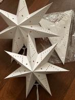 Set 3 retro papieren kerststerren wit Nieuw 75cm 45cm 35cm, Ophalen of Verzenden, Nieuw
