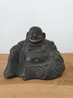 Antieke Bronzen Chinese lachende Boeddha beeldje, Gebruikt, Ophalen of Verzenden