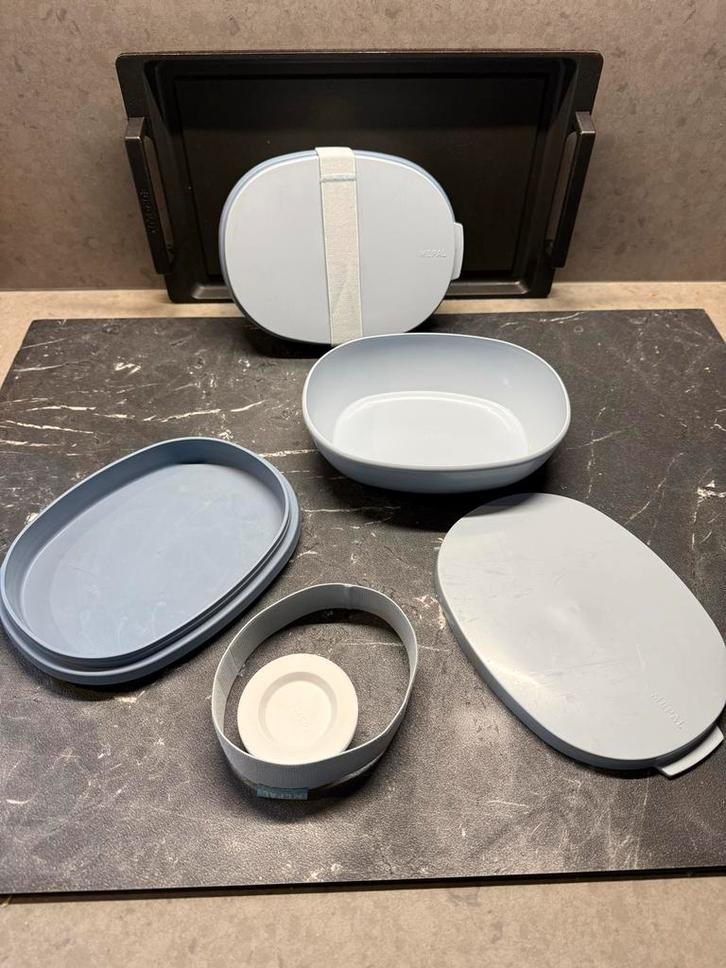 Mepal Saladebox - Ideaal voor onderweg! 2x, Huis en Inrichting, Keuken | Keukenbenodigdheden, Zo goed als nieuw, Verzenden