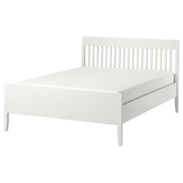 IDANÄS bedframe wit + LEIRSUND lattenbodem 160x200, Huis en Inrichting, Slaapkamer | Bedden, Gebruikt, Tweepersoons, 160 cm, 200 cm