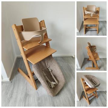 ZGAN! Stokke Tripp Trapp naturel+babyset,newbornset,hoes beschikbaar voor biedingen