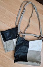 2 prachtige schoudertassen hand zomer shopper zwart grijs wi, Handtas, Ophalen of Verzenden, Zo goed als nieuw, Zwart