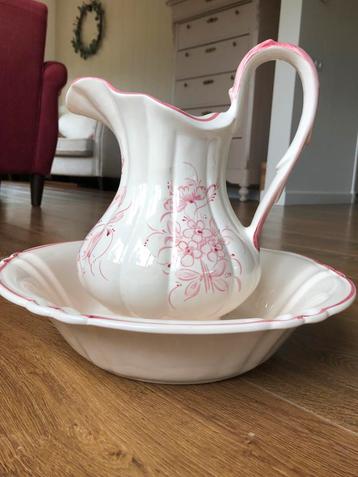Antiek Brocante Lampetstel - Kan en Kom beschikbaar voor biedingen