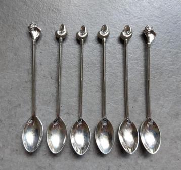 Lepeltjes Shell schelpen collectie, verzilverd beschikbaar voor biedingen