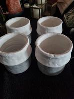 Wit/grijs stenen bloempotten, Tuin en Terras, Bloempotten, Steen, Rond, Binnen, Ophalen of Verzenden