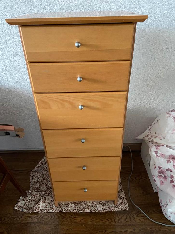Stevige ladekast beuken, Huis en Inrichting, Kasten | Ladekasten, Zo goed als nieuw, Minder dan 100 cm, 50 tot 100 cm, 25 tot 50 cm