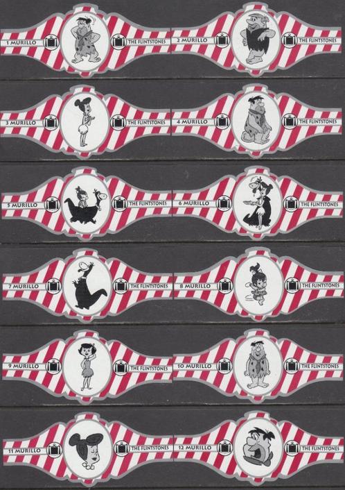 Sigarenbanden van de Flintstones, Murillo 1-12 rood-zilver, Verzamelen, Rookartikelen, Aanstekers en Luciferdoosjes, Zo goed als nieuw